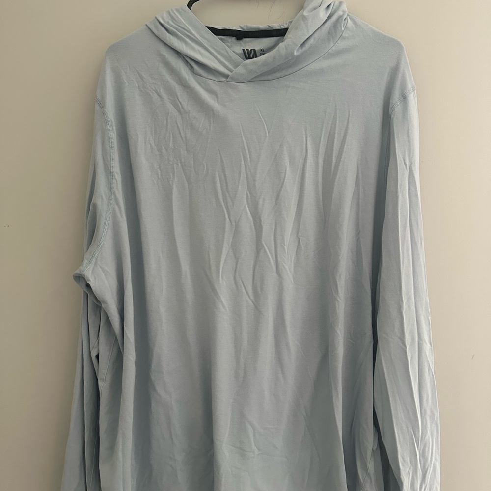 Light Blue Men's Hoodie Long Sleeve Top